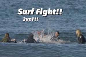 SURF FIGHT!! 3vs1 (I got beat up!!)