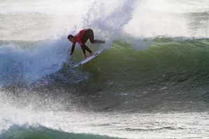 Tomás Fernandes em ação durante a tarde de ontem