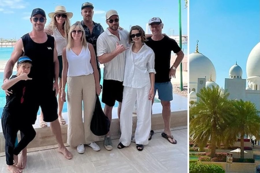 Chris Hemsworth e família desfrutam de um dia de surf em Abu Dhabi