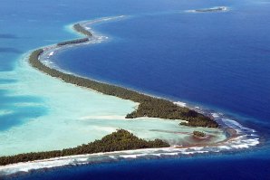 O visual do arquipélago de Tuvalu. 
