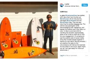 Alex Gray recebeu, finalmente, uma resposta da American Airlines.