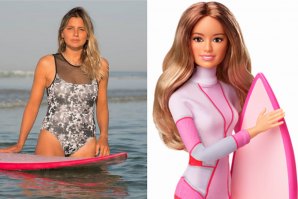 Várias iniciativas relacionadas com o surf feminino durante este dia Internacional da Mulher. Aqui a big rider Brasileira Maya Gabeira exibe a nova Boneca Barbie lançada há poucos dias e inspirada na sua imagem.