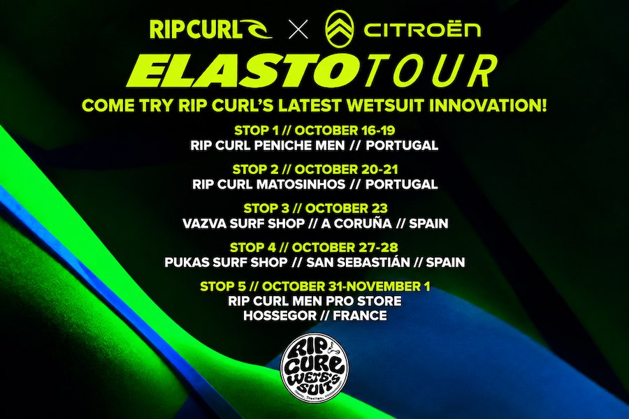 Rip Curl lança Elasto Tour e oferece testes gratuitos dos novos fatos de surf em Portugal
