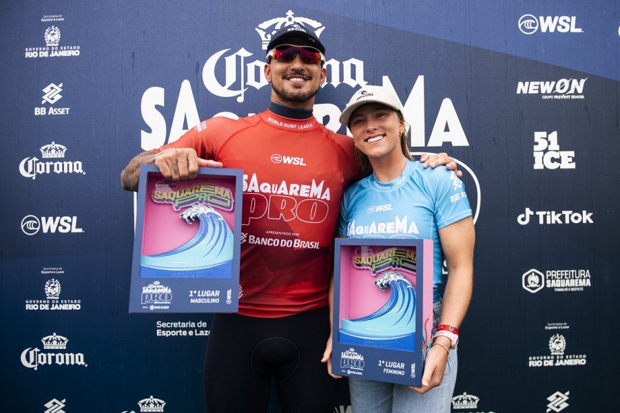 Gabriel Medina e Alyssa Spencer vecem Corona Saquarema Pro