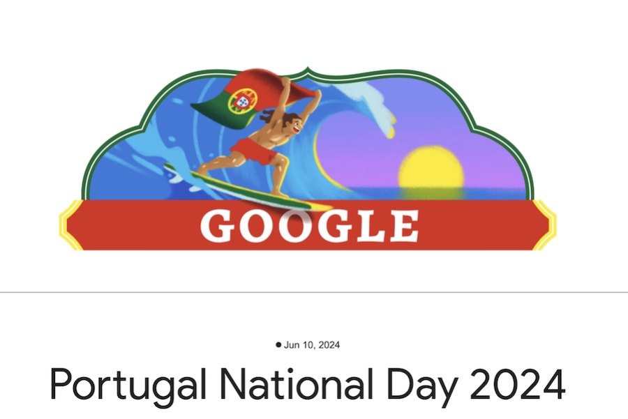 Motor de busca Google ilustra o dia de Portugal com uma imagem de surf