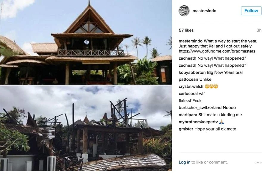 O aspeto da Villa Kayu, antes e depois da noite de fim de ano.