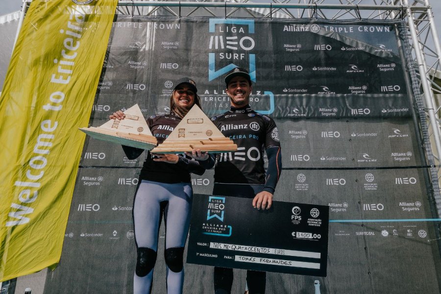 Teresa Bonvalot e Tomás Fernandes vencem 1ª etapa Liga Meo Surf 2019