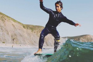 António Dantas num "hang five" de meter respeito.