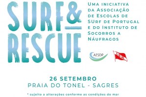 Projeto de salvamento aquático do ISN e da A.E. de Surf - Sábado na Praia da Mareta, em Sagres