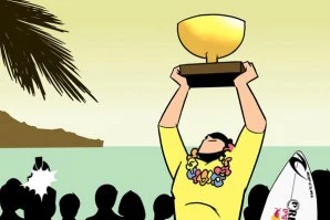 A vida de Mick Fanning em desenhos animados