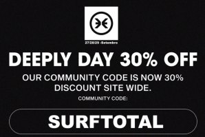 De 27 a 29 de Setembro o promocode SURFTOTAL dá 30% desconto no site da DEEPLY