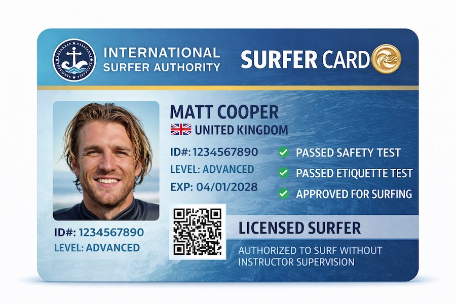 Surfer Card / Carta de Surfista vai passar a ser obrigatório para entrar na água