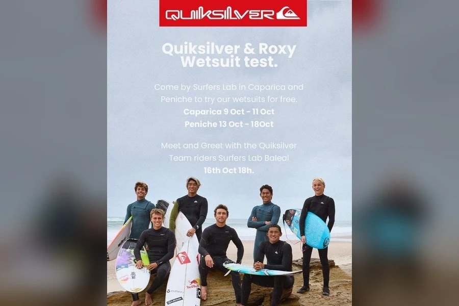 Kanoa Igarashi, Griffin Colapinto, Kauli Vaast e Marco Mignot na Surfers Lab Baleal para uma sessão de autógrafos