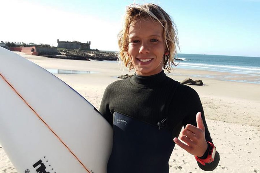 Francisco Mittermayer, 12 anos, um dos talentos emergentes do surf nacional. 