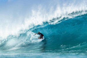 Kelly Slater durante o Billabong Pipe Masters em 2018 Foto: vanstriplecrownofsurfing